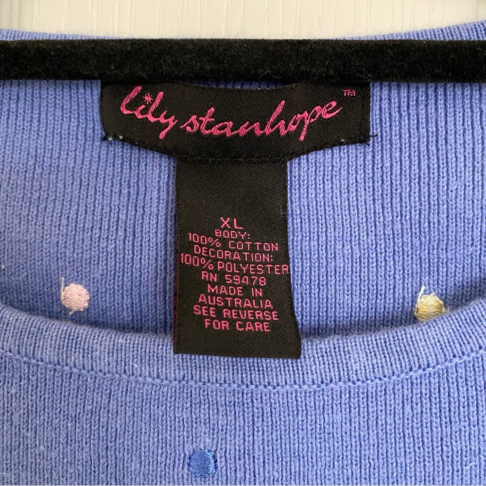 LILY STANHOPE 100% Cotton Embroidered Polka Dot Sleeveless Sweater Australia XL - Picture 3 of 8